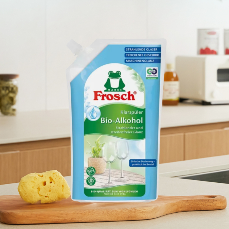 Nước làm bóng hữu cơ Frosch 750ml - Nước bóng hữu cơ dành cho máy rửa chén an toàn lành tính, thân thiện với môi trường